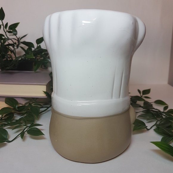 Ceramic Chef Head Kitchen Utensil Holder Baker Baking Cook Cooking Tool Storage - Picture 6 of 14
